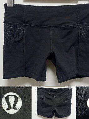 Lululemon Run Shorty Short Black Power Luxtreme 4 XS Four-Way Stretch